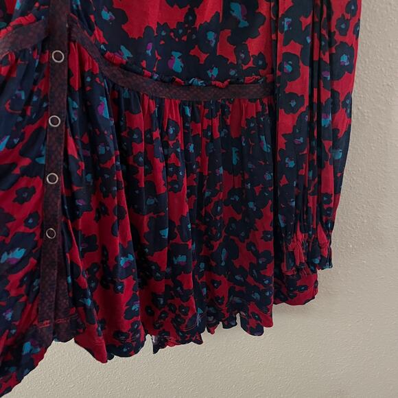 Free People Love Letter Floral Tunic Boho oversized top mini dress - Picture 13 of 16